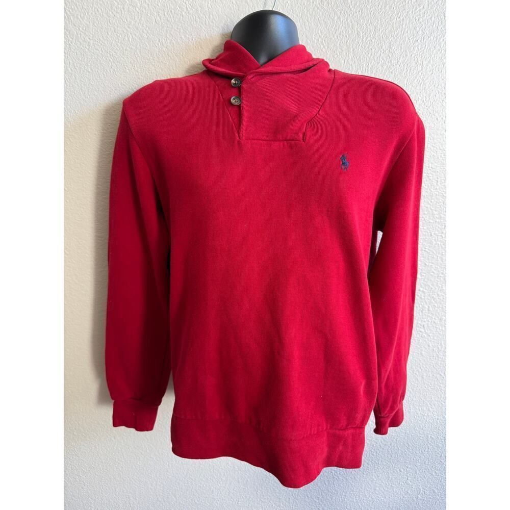 Vintage Polo Ralph Lauren Men's Red Sweater Sz Medium EUC Cotton 41381‎